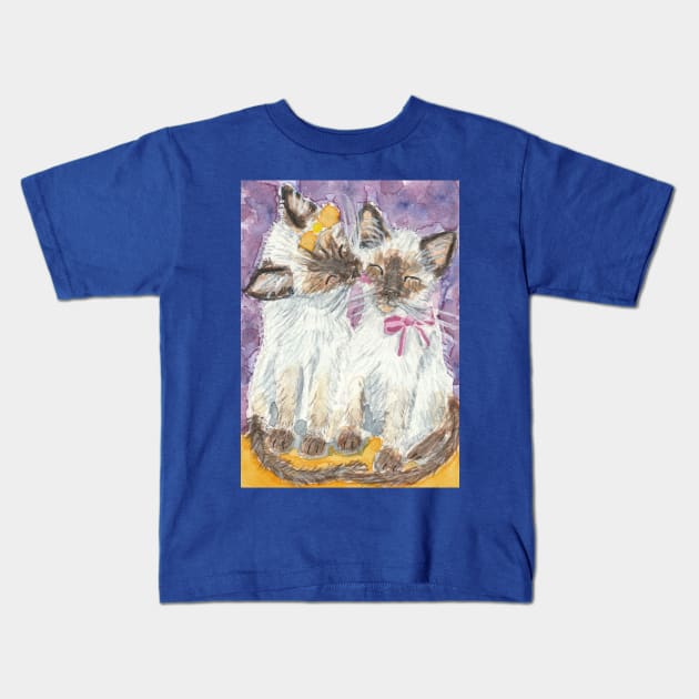 siamese kittens Kids T-Shirt by SamsArtworks